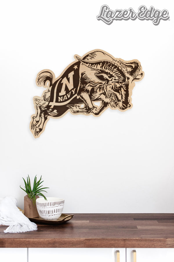United States Naval Academy Bill the Goat Wall Hanging – Crafted from Cherry and  Maple Wood - Navy Midshipmen