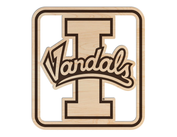 University of Idaho Vandals Cutout Wall Hanging - Crafted from Cherry and Maple Wood - University of Idaho Vandals