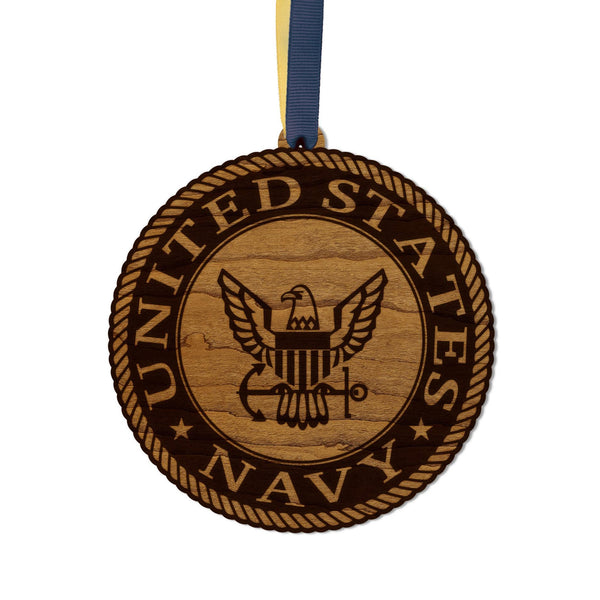 United States Navy Seal Ornament – Crafted from Cherry or Maple Wood