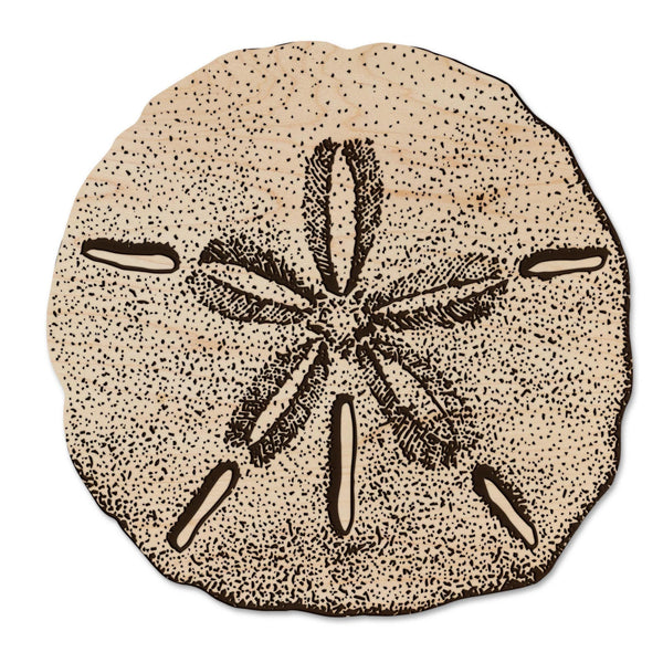Sand Dollar Wooden Coaster - Crafted from Cherry or Maple Wood