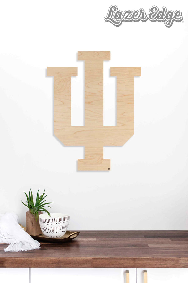Indiana University IU Block Letters Wall Hanging - Crafted from Cherry or Maple wood - Indiana Hoosiers