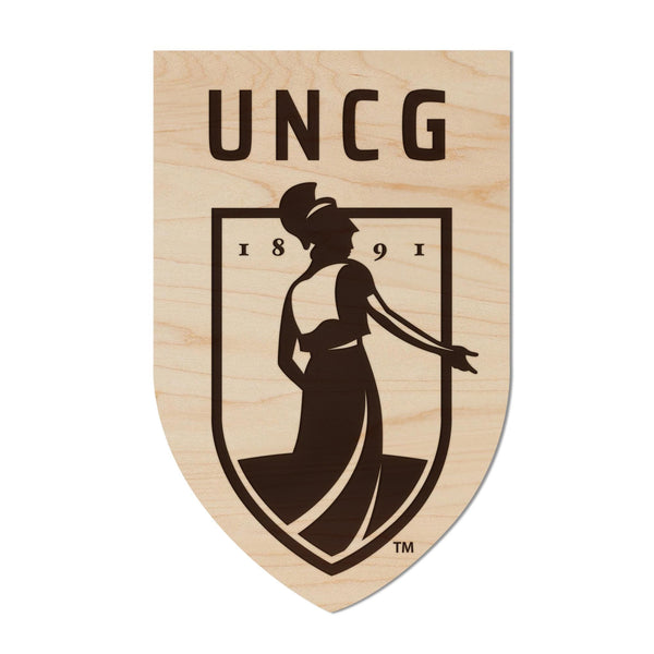 University of North Carolina Greensboro Academic Logo Magnet - Crafted from Cherry or Maple Wood - UNC Greensboro Spartans