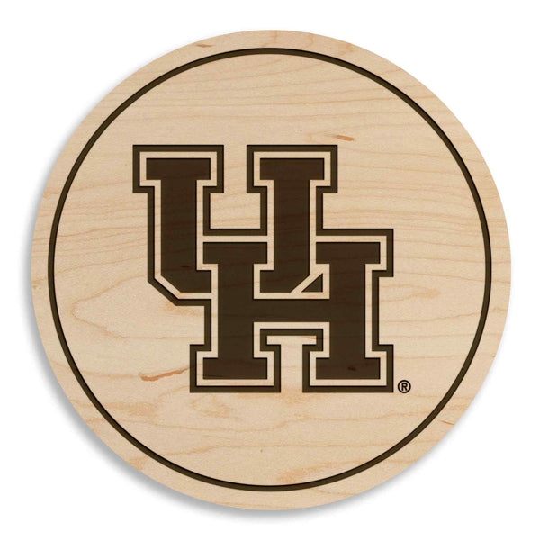 University of Houston UH Coaster – Crafted from Cherry or Maple Wood – University of Houston (UH)