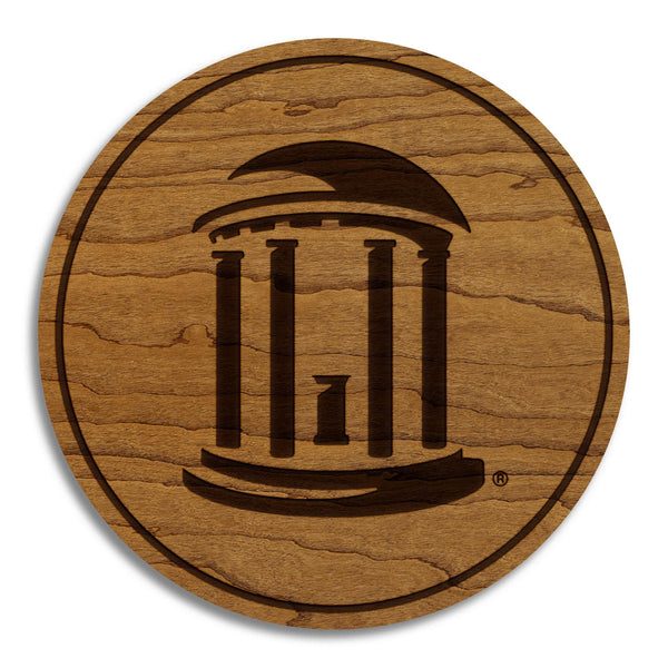 University of North Carolina Chapel Hill Old Well Coaster – Crafted from Cherry or Maple Wood – UNC Tarheels