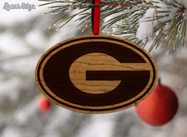 University of Georgia Athletic Logo Ornament - Crafted from Cherry or Maple Wood - Georgia Bulldogs