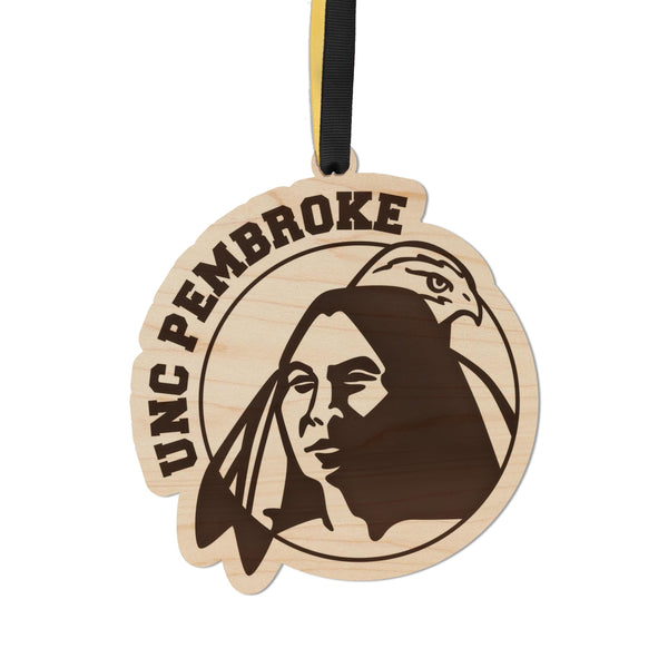 University of North Carolina Pembroke Braves Ornament – Crafted from Cherry or Maple Wood – UNC Pembroke Braves