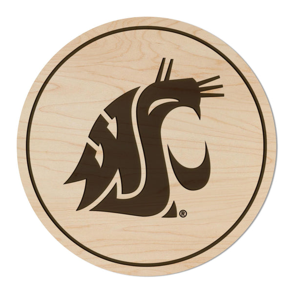 Washington State University Cougars Coaster – Crafted from Cherry or Maple Wood – Washington State Cougar
