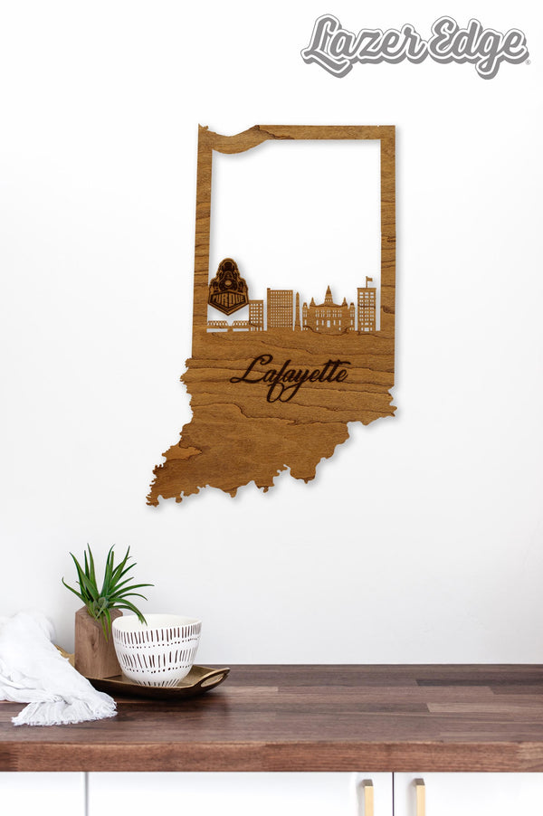 Purdue University Skyline Wall Hanging – Crafted from Cherry and  Maple Wood - Purdue Boilermakers