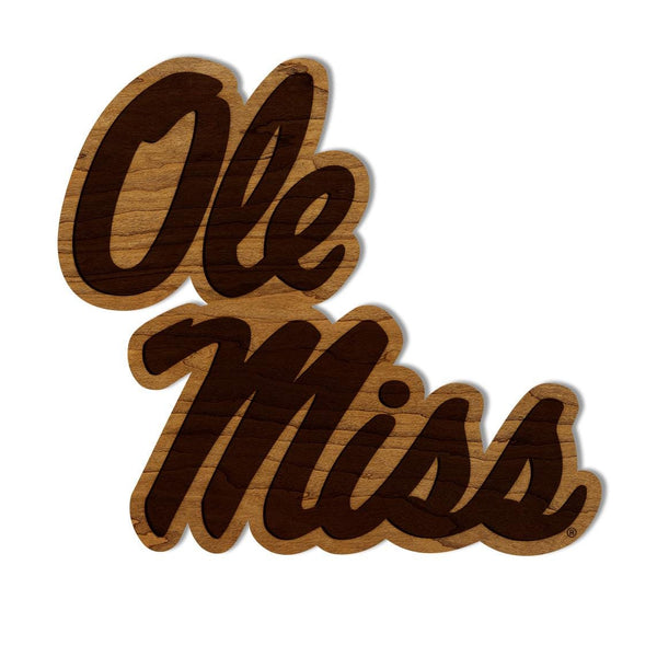 Ole Miss Logo Wall Hanging - Crafted from Cherry or Maple Wood