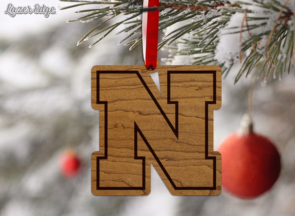 University of Nebraska N Ornament - Crafted from Cherry or Maple Wood - Nebraska Huskers