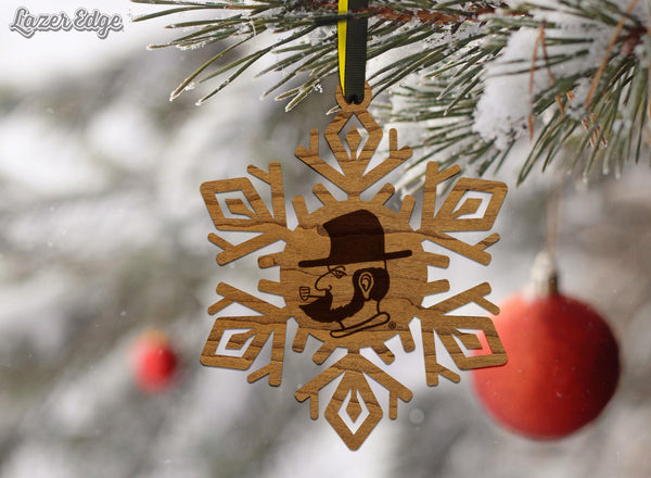 Appalachian State University Yosef Snowflake Ornament – Crafted from Cherry and Maple Wood – App State Mountaineers