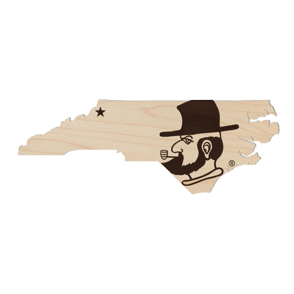 Appalachian State University Yosef on State Magnet - Crafted from Cherry or Maple Wood - App State Mountaineers