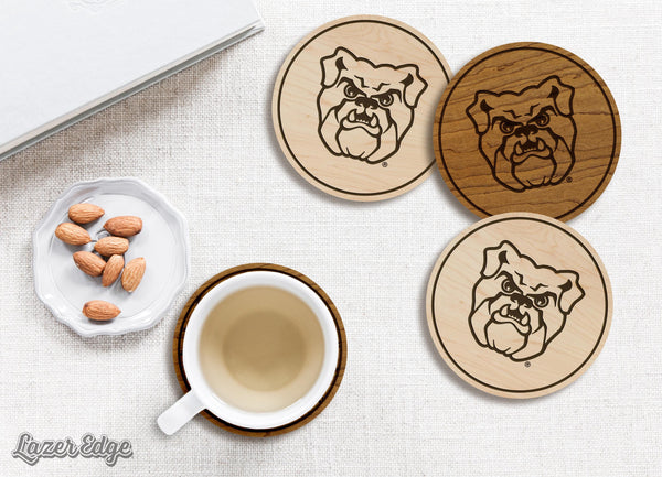Butler University Bulldog Coaster – Crafted from Cherry or Maple Wood – Butler Bulldogs
