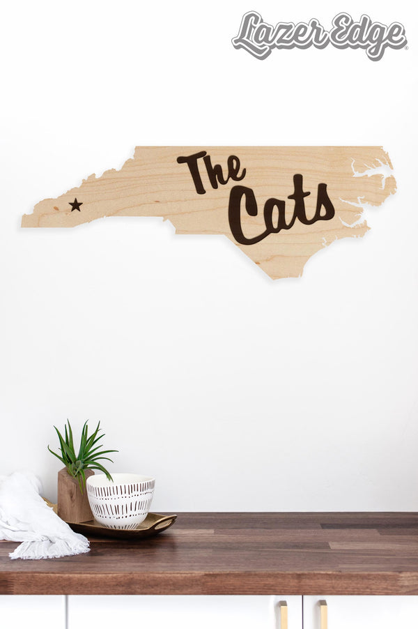 Western Carolina University The Cats Wall Hanging - Crafted from Cherry and Maple Wood - Western Carolina Catamounts