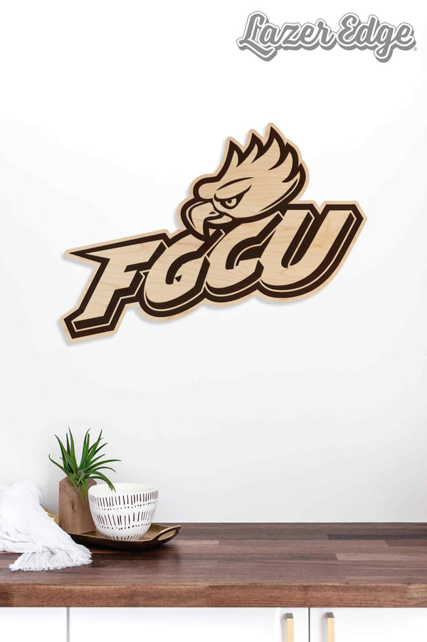 Florida Gulf Coast University FGCU Eagle Head Logo Wall Hanging - Crafted from Cherry or Maple Wood - FGCU Eagles
