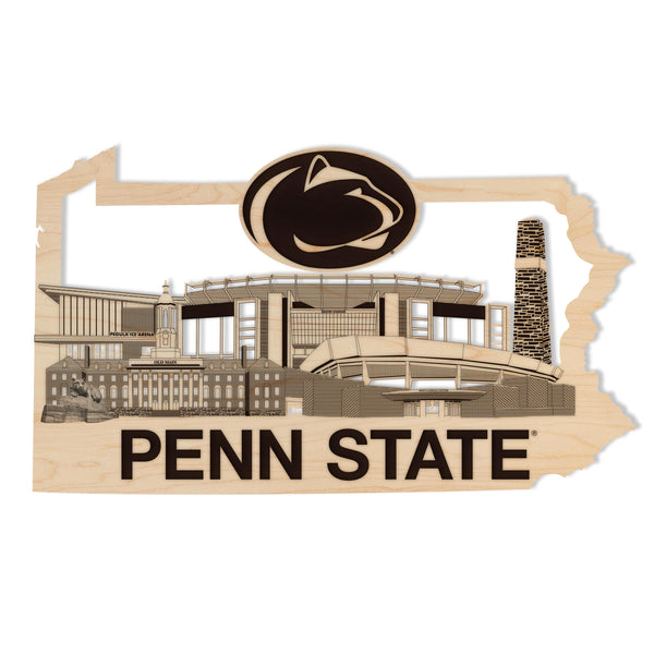 Penn State Nittany Lions Skyline Wall Hanging – Crafted from Cherry and  Maple Wood - Penn State Nittany Lions