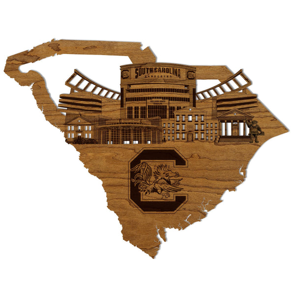 University of South Carolina Skyline Wall Hanging – Crafted from Cherry and  Maple Wood