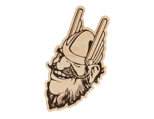 University of Idaho Vandal Joe Cutout Wall Hanging - Crafted from Cherry and Maple Wood - University of Idaho Vandals