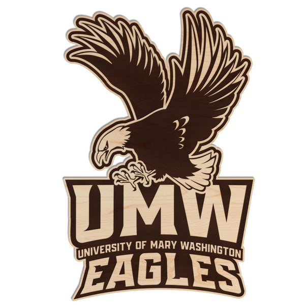 University of Mary Washington Eagles Wall Hanging - Crafted from Cherry and Maple Wood - University of Mary Washington Eagles
