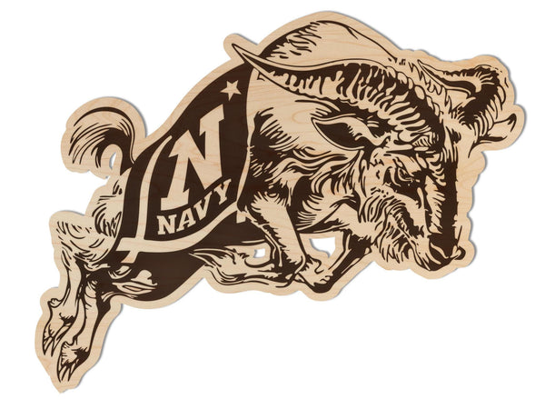 United States Naval Academy Bill the Goat Wall Hanging – Crafted from Cherry and  Maple Wood - Navy Midshipmen