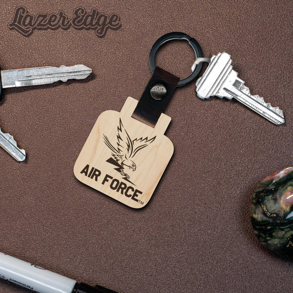 Air Force Academy Wooden Keychain – Crafted from Cherry or Maple Wood