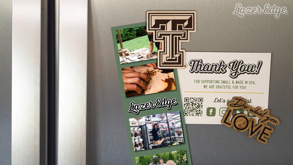 Texas Tech University Double T Magnet - Crafted from Cherry or Maple Wood - Texas Tech Red Raiders
