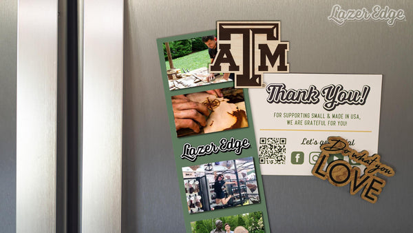 Texas A&M University TAM Logo Magnet - Crafted from Cherry or Maple Wood - TAMU Aggies