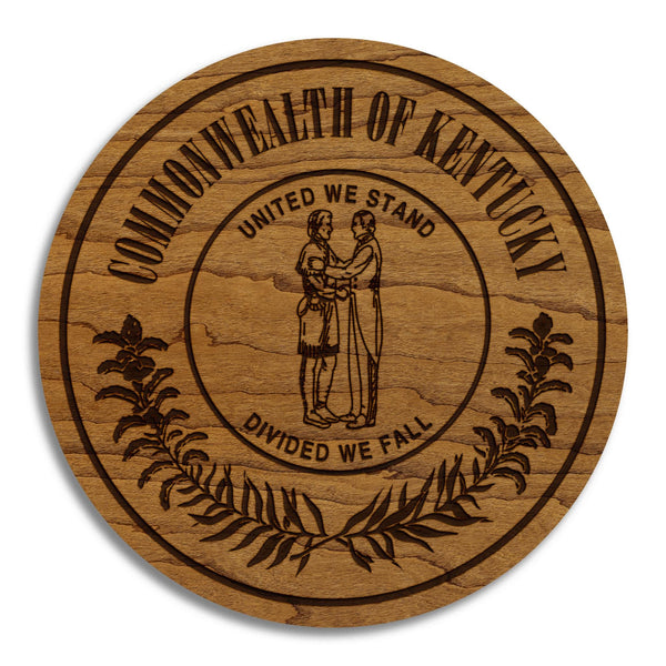 Kentucky State Flag Coaster - Crafted from Cherry or Maple Wood