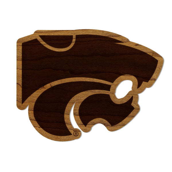 Kansas State University Wildcat Magnet - Crafted from Cherry or Maple Wood - Kansas State Wildcats