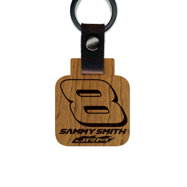 Sammy Smith #8 Wooden Keychain  | Crafted from Cherry and Maple Wood | Made in USA | Officially Licensed by JR Motorsports