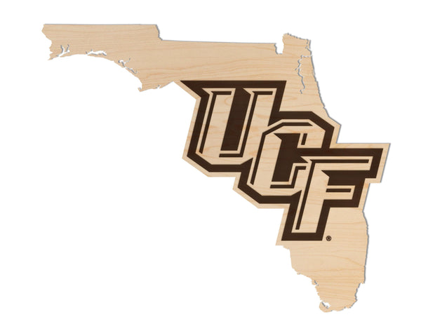 University of Central Florida UCF on State Wall Hanging – Crafted from Cherry and  Maple Wood - UCF Knights