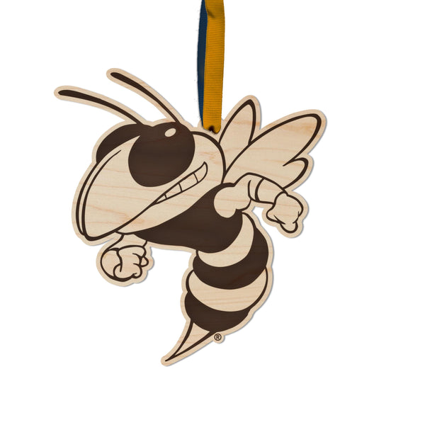 Georgia Tech Yellow Jacket Ornament - Crafted from Cherry or Maple Wood - Georgia Tech Yellow Jackets