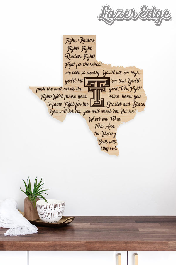 Texas Tech University Fight Song Wall Hanging – Crafted from Cherry and  Maple Wood - Texas Tech Red Raiders