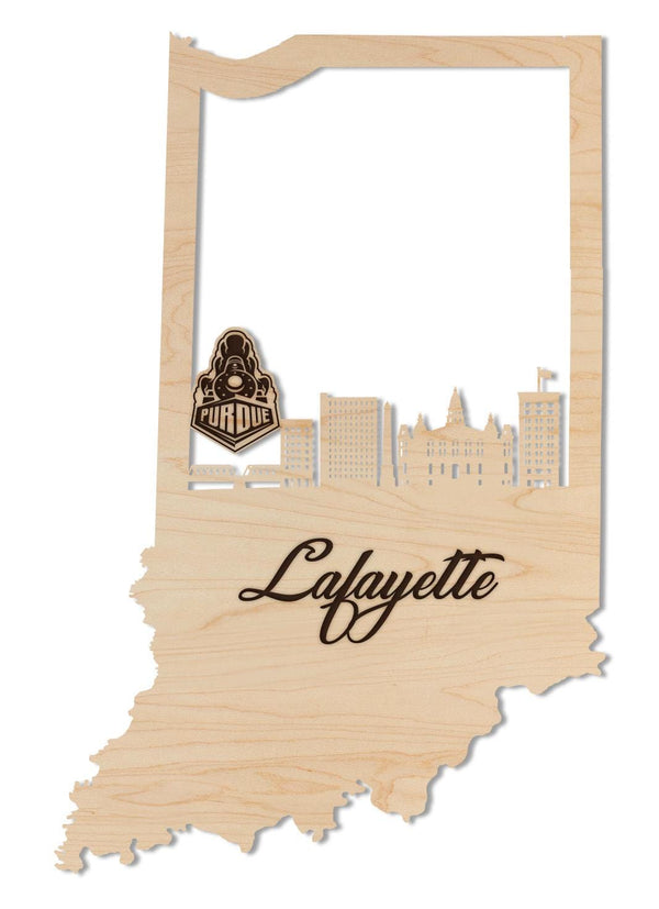 Purdue University Skyline Wall Hanging – Crafted from Cherry and  Maple Wood - Purdue Boilermakers