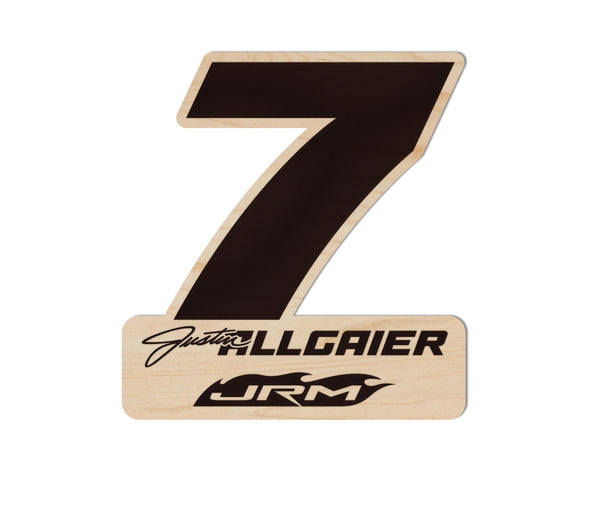 Justin Allgaier #7 Wooden Magnet | Crafted from Cherry and Maple Wood | Made in USA | Officially Licensed by JR Motorsport