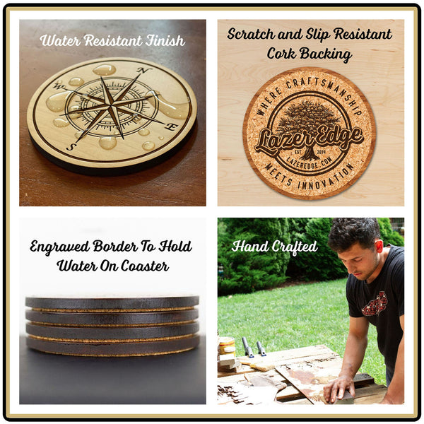 Baylor University BU Coaster – Crafted from Cherry or Maple Wood – Baylor Bears