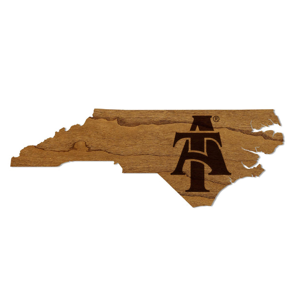 North Carolina A&T University AT on State Magnet - Crafted from Cherry or Maple Wood - NCAT Aggies