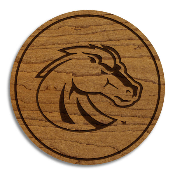 Boise State University Broncos Coaster – Crafted from Cherry or Maple Wood – Boise State Broncos