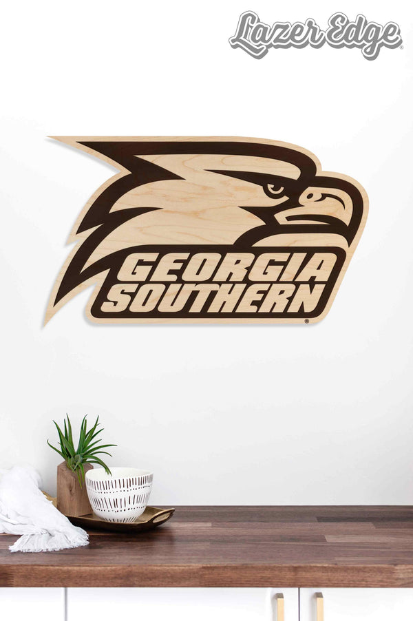Georgia Southern University Eagle Head Wall Hanging - Crafted from Cherry or Maple Wood - Georgia Southern Eagles