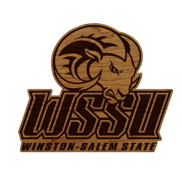 Winston-Salem State University Rams Wall Hanging - Crafted from Cherry and Maple Wood - WSSU Rams