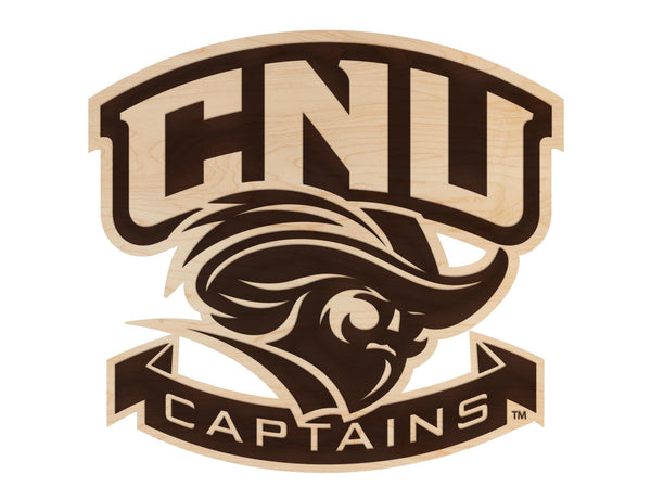 Christopher Newport University Captains Wall Hanging - Crafted from Cherry and Maple Wood - CNU Captains