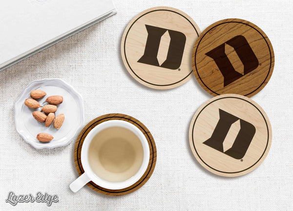 Duke Blue Devils Iron D Coaster– Crafted from Cherry or Maple Wood – Duke University