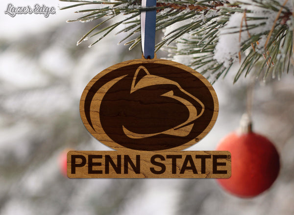Penn State Logo Ornament – Crafted from Cherry and Maple Wood – Penn State Nittany Lions