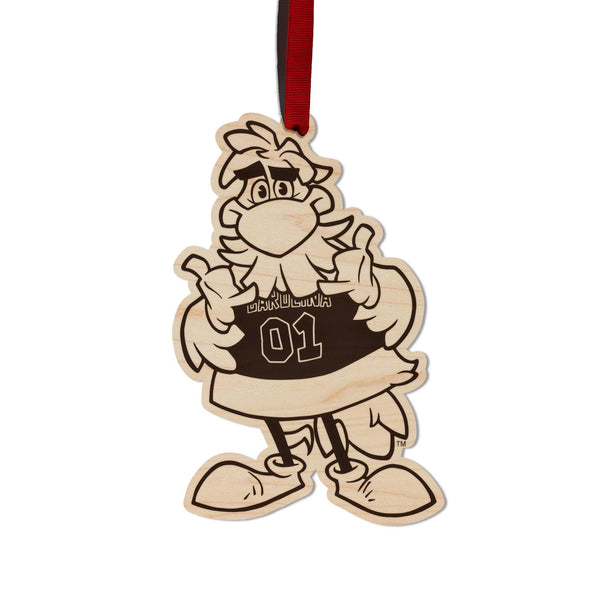 University of South Carolina Cocky Ornament – Crafted from Cherry and Maple Wood – USC Gamecocks