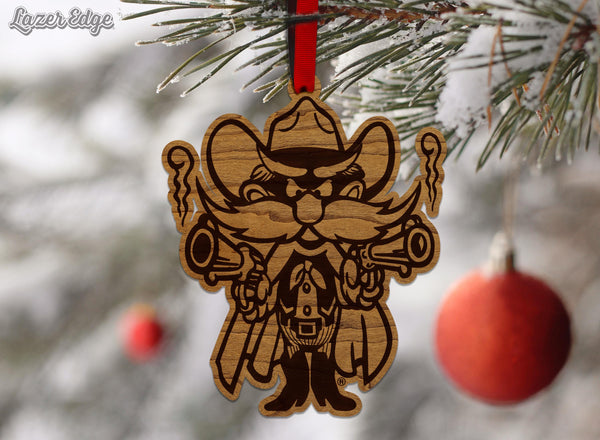 Texas Tech University Pistol Pete Ornament – Crafted from Cherry and Maple Wood – Texas Tech Red Raiders