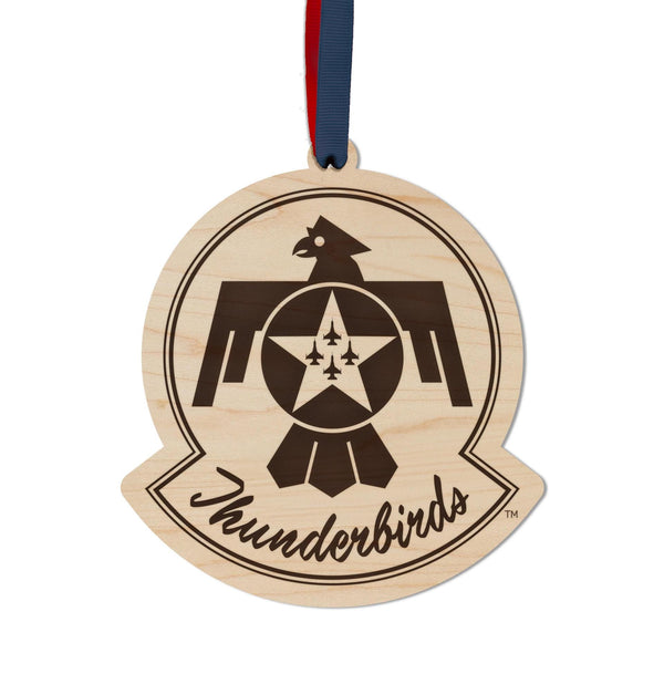 United States Air Force Thunderbirds Ornament – Crafted from Cherry or Maple Wood