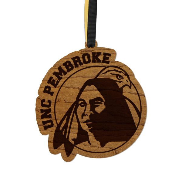 University of North Carolina Pembroke Braves Ornament – Crafted from Cherry or Maple Wood – UNC Pembroke Braves