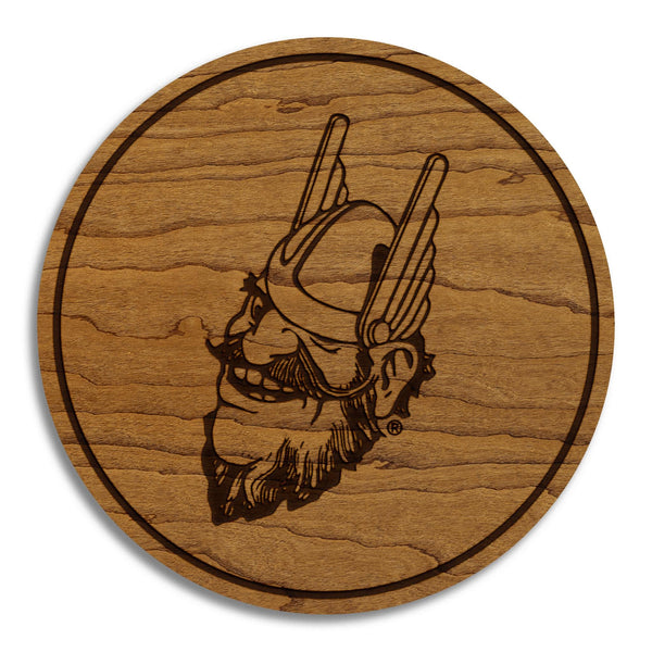 University of Idaho Vandal Joe Coaster – Crafted from Cherry or Maple Wood – Idaho Vandals