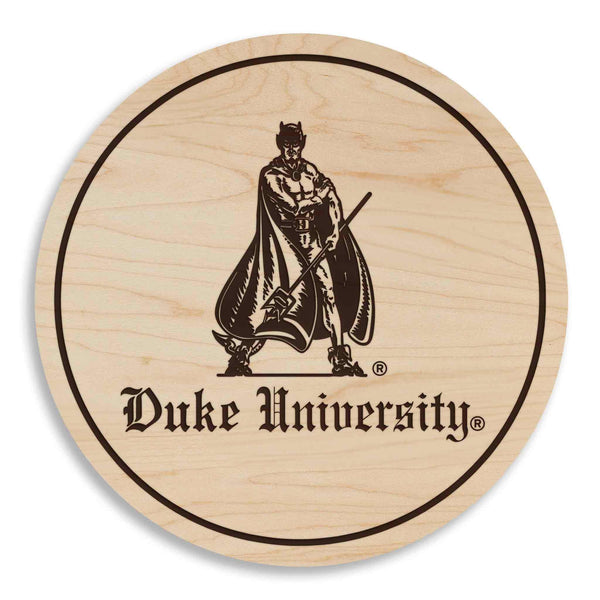 Duke Blue Devils Gothic Logo Coaster– Crafted from Cherry or Maple Wood – Duke University