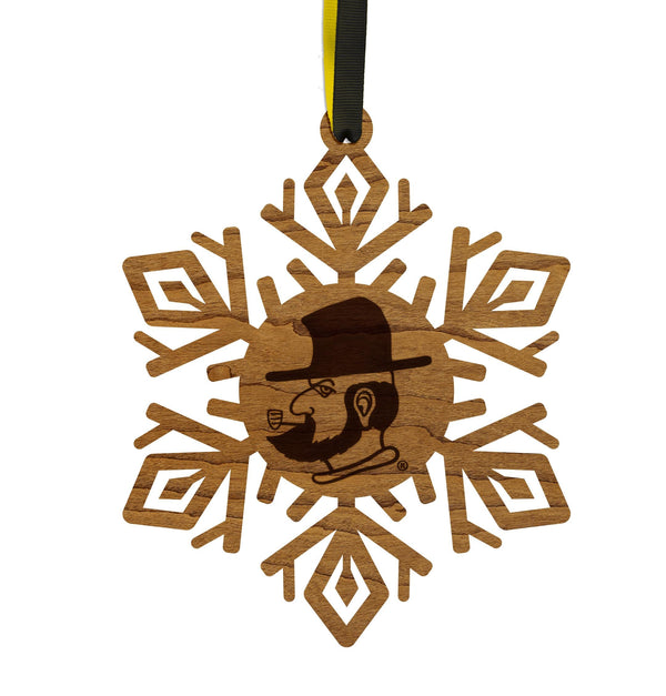 Appalachian State University Yosef Snowflake Ornament – Crafted from Cherry and Maple Wood – App State Mountaineers